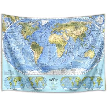 Amazon Co Jp Lb 世界地図タペストリー ワールドマップ壁掛け 壁飾り おしゃれインテリア ウォールアート モダン 壁装飾 部屋 お店 雑貨 新居祝い 個性プレゼント 大判 布製 0ｘ150cm ホーム キッチン