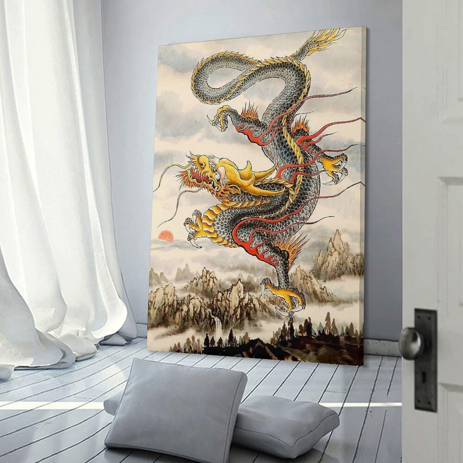 中国風 ドラゴン 龍 中華風 りゅう ポスター アートパネル キャンバス 壁アート モダン部屋飾り 版画 壁の絵 インテリア ホーム