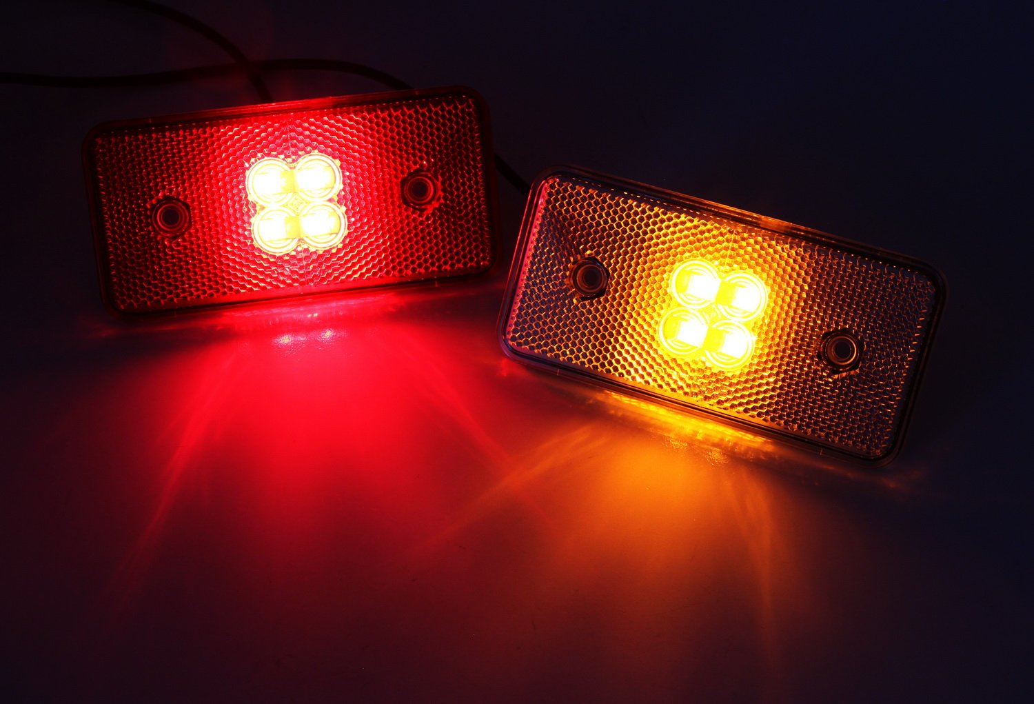 iJDMTOY Smoked Lens Amber/Red Full LED Side Marker Light Kit Compatible with 2002-14 Mercedes W463 G-Class G500 G550 G55 G63 AMG, Replace Front/Back OEM Sidemarker Lamps