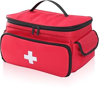 Kit de primeiros socorros, portátil bolsa médica vazia de grande capacidade bolsa de kit médico vazio com correia, impermeável kit viagem para casa, viagens