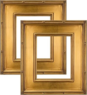 Creative Mark Museum Plein Aire Ornate Picture Frame - 5x7 - Gold Leaf - Pack of 2, High-End Antique Style Frames - Open Back with No Glass or Backing