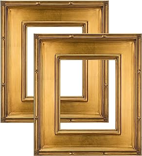 Creative Mark Museum Plein Aire Ornate Picture Frame - 8x10" - Gold Leaf - Pack of 2, High-End Antique Style Frames - Open Back with No Glass or Backing