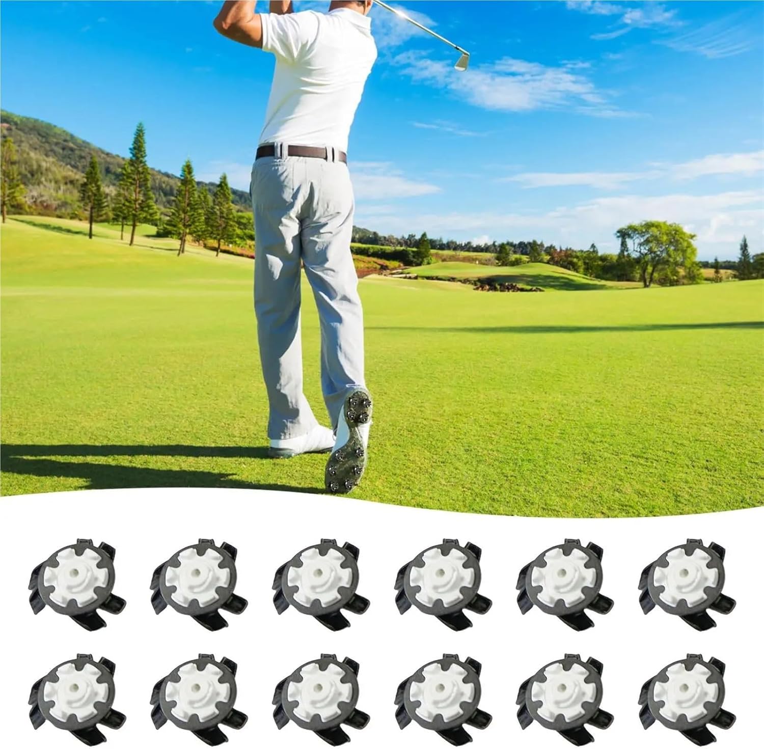 Golf Shoe Spikes 40pcs Anti-Slip Golf Shoe Spikes - Quick Twist Cleats(Blue)