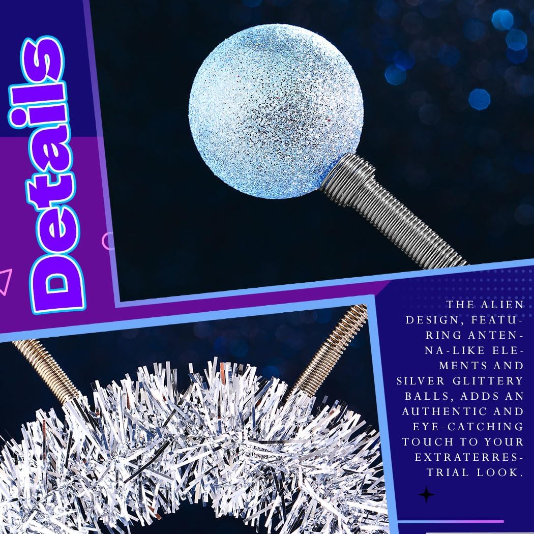 DRESBE Light Up Alien Headband LED Antenna Headbands Glow Space Hair Accessories for Women - Image 5