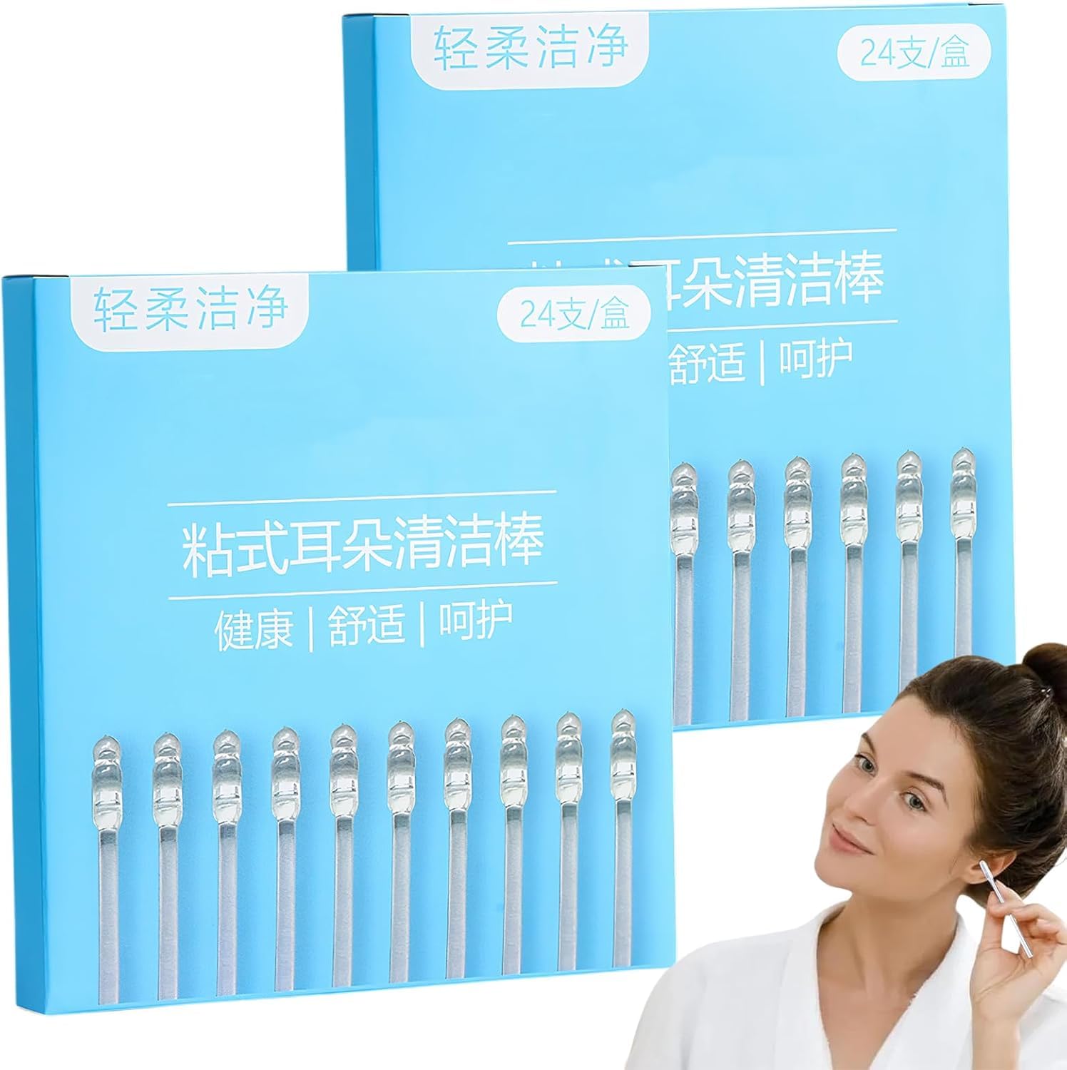 PUJI 24 Pcs Sticky Ear Cleaning Buds, Washable Reusable Ear Cleaner with Soft Resin Tips, Comfortable Ear Wax Removal Tools for Kids & Adults-picture-23