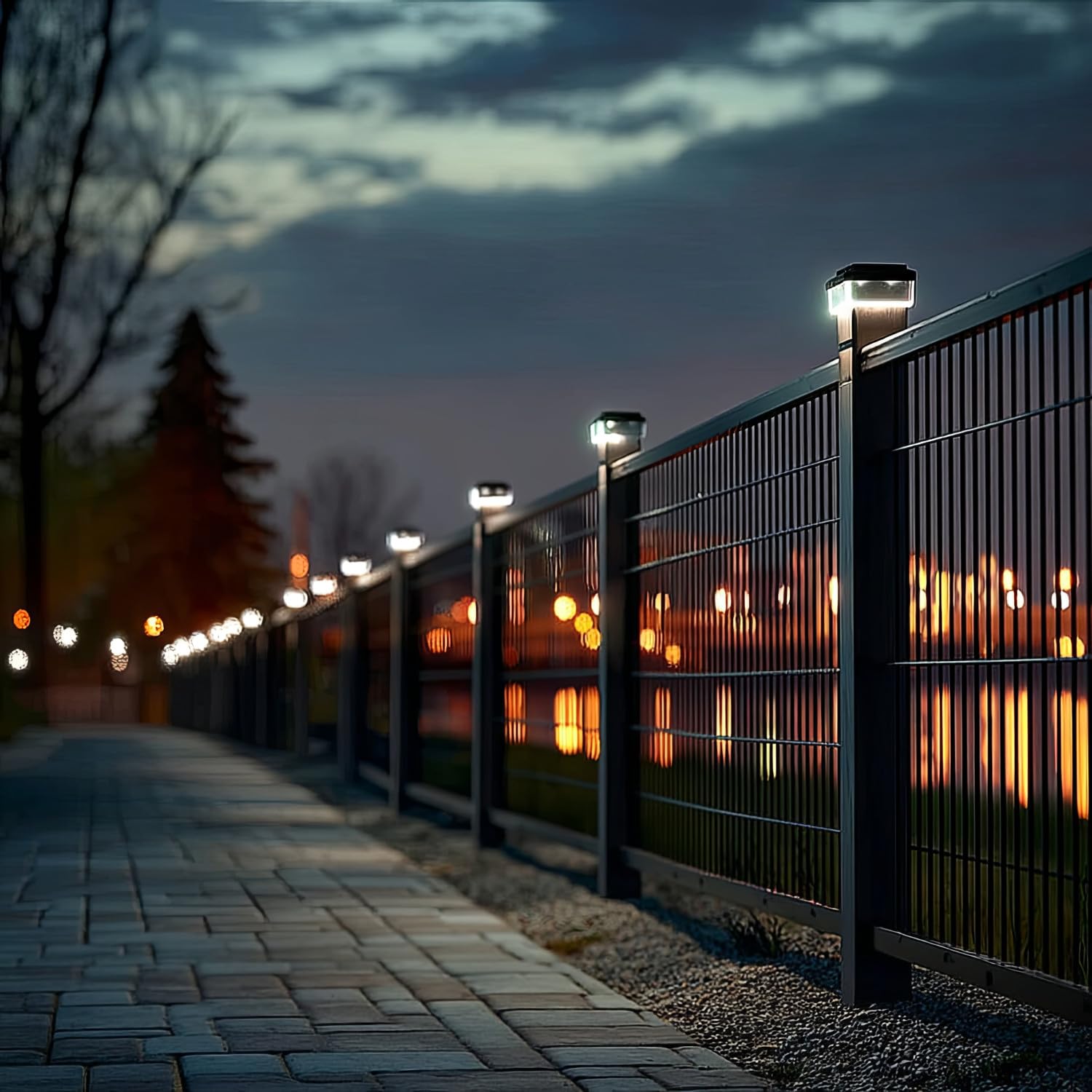 Green Blue lampa solarna LED na słupki z czujnikiem zmierzchu, ciepła biel 3200 K, dach kopułowy, montaż bezprzewodowy, nie wymaga certyfikatu efektywności energetycznej (4)
