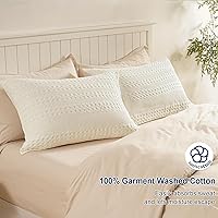Vista 169 de PHF Fundas de almohada 100% algodón con tejido de gofre de 24 x 24 pulgadas, paquete de 2 fundas cuadradas para decoración elegante del hogar, sin