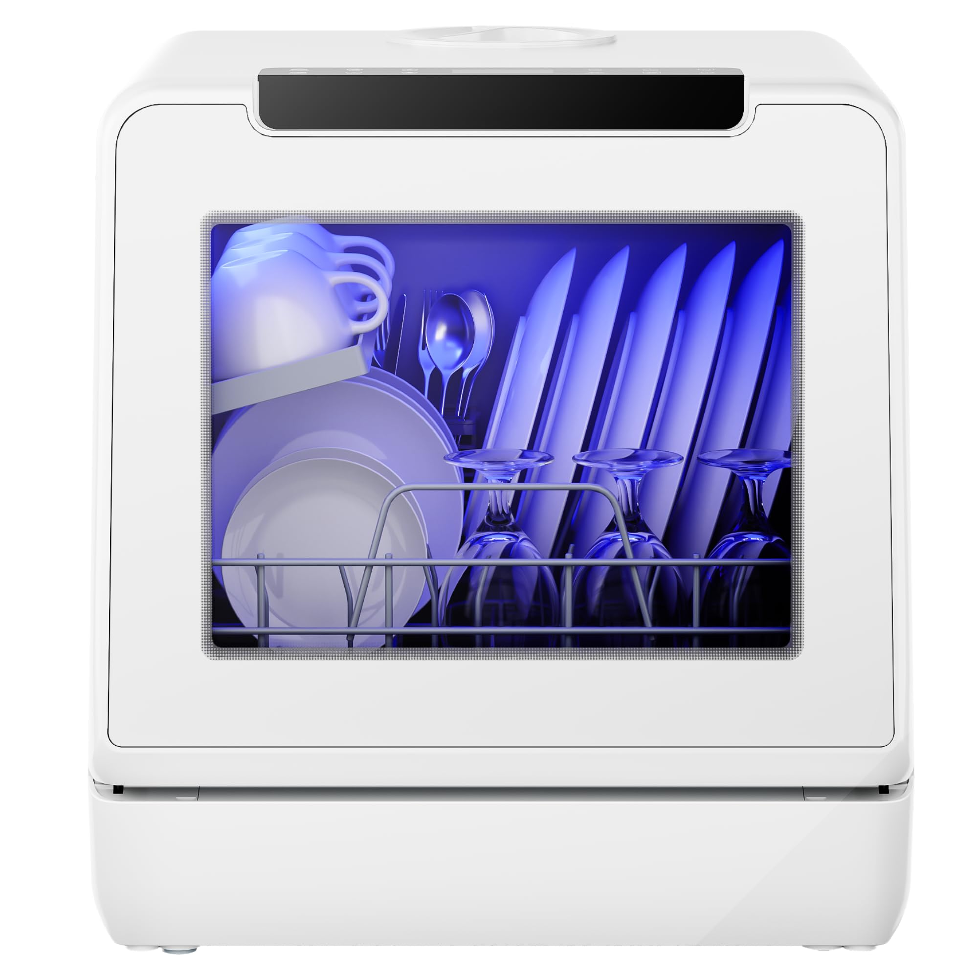 EUHOMY 8 Programs Countertop Dishwasher, 5L Tank, 167°F Wash for Apartments