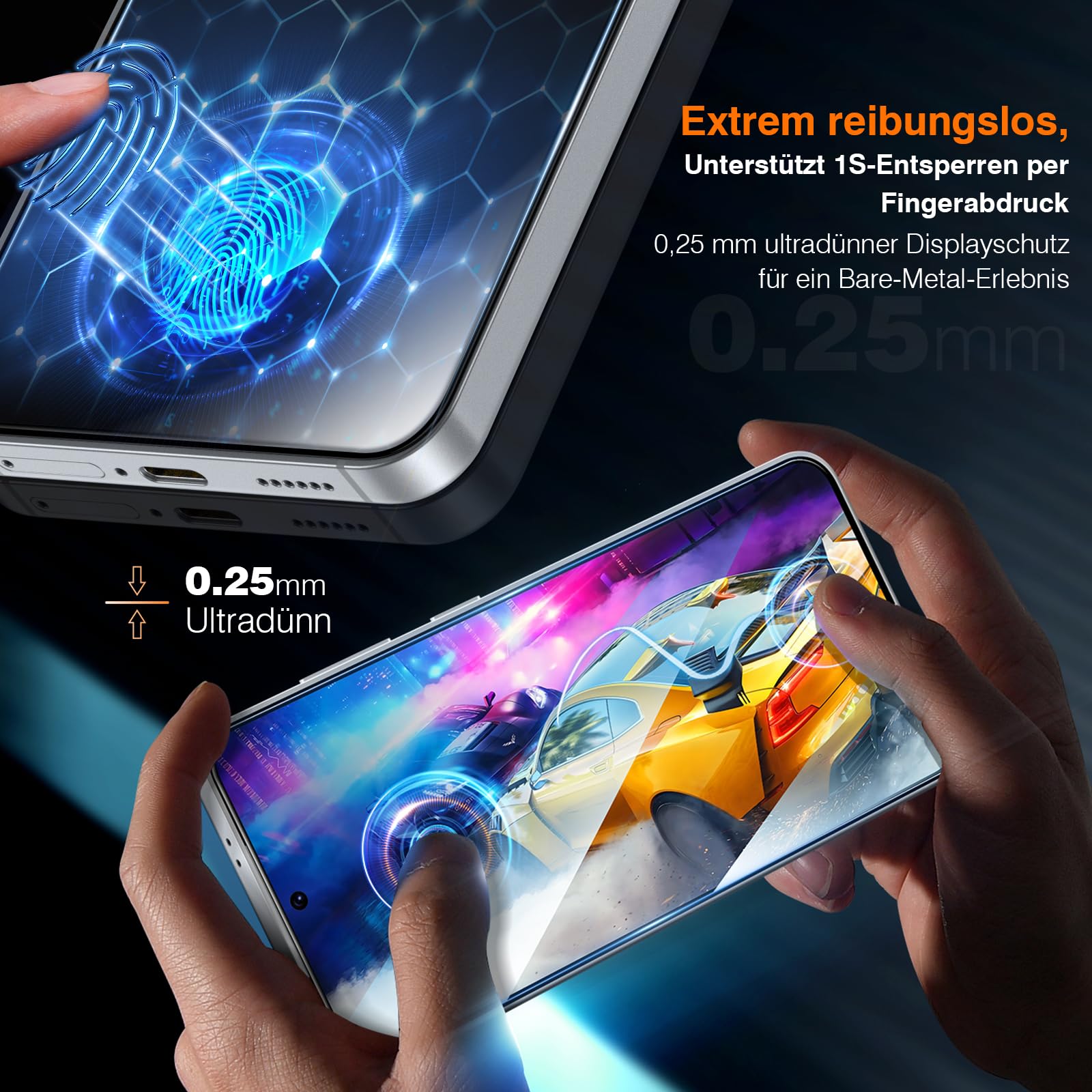 LK 2 Pezzi Vetro Temperato per Samsung Galaxy S25/S24, Rimozione Automatica Della Polvere, Senza Bolle, Installazione Automatica e Rapida, Antigraffio, Ultra HD Pellicola Protettiva Durezza 9H