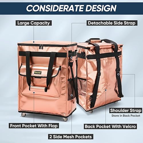 Miniatura 4 de BALEINE Bolsas de comestibles reutilizables sobre ruedas, bolsa de asas rodante, carrito de compras, mochila grande, carritos de compras para