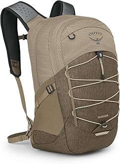 Osprey Quasar Unisex Backpack, 26L, Alpaca Tan/Latte Brown Heather, O/S