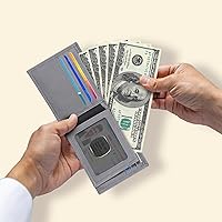 Vista 68 de Carteras RFID delgadas para hombres - Cartera de bolsillo frontal de piel genuina Marrón vintage