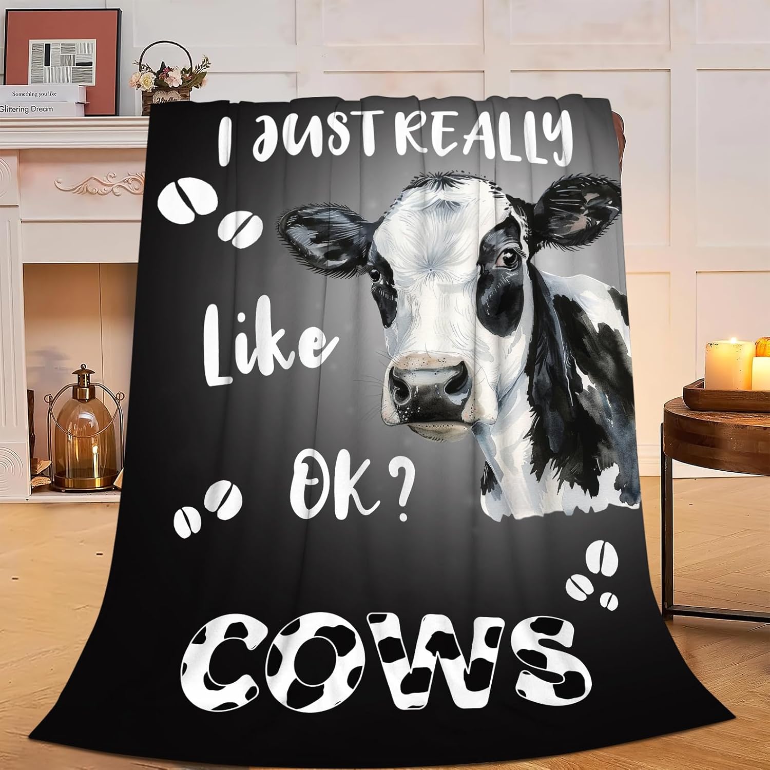 Cow Throw Blanket - Soft Plush Fleece Farm Animal Bedding Blankets- Cozy Cow Print Stuff Gifts for Women Girls Kids Adults 40"X50" - Image 2