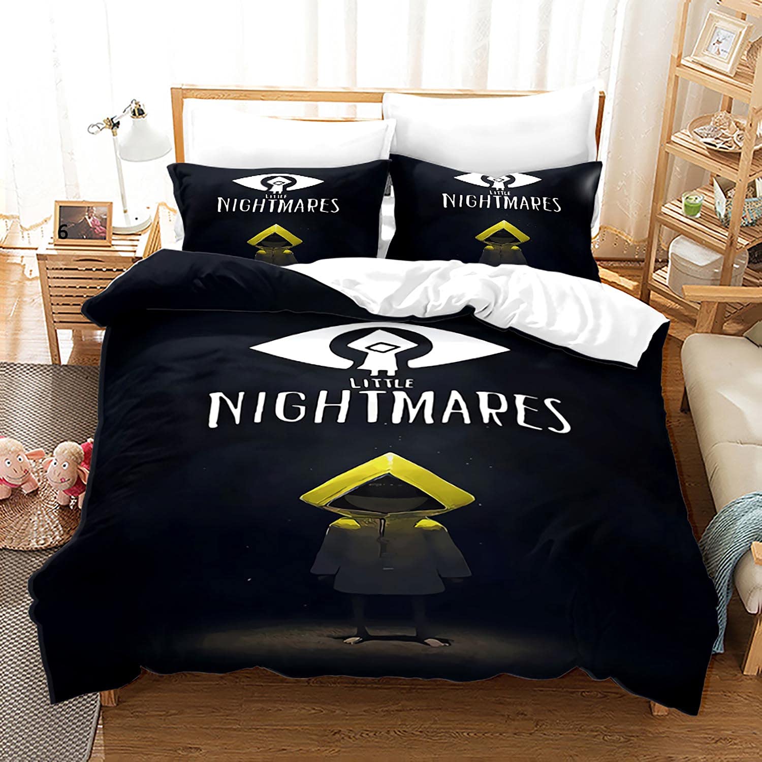 Nichiyobi 6 Little Nightmares Duvet Cover Bedding Set - Duvet Cover And Pillowcase, Microfibre, 3D Digital Print, Three-Piece Bed Linen (, Single 135 X 200 Cm)