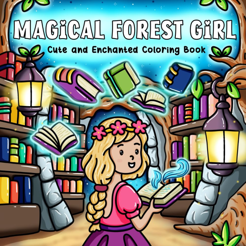 Magical Forest Girl: Cute and Enchanted Coloring Book Featuring a Fantasy Dragon Land in a Magic Realm with Mythical Creatures, Enchanting Nature ... for Adults and Teens (Girl Life Series)