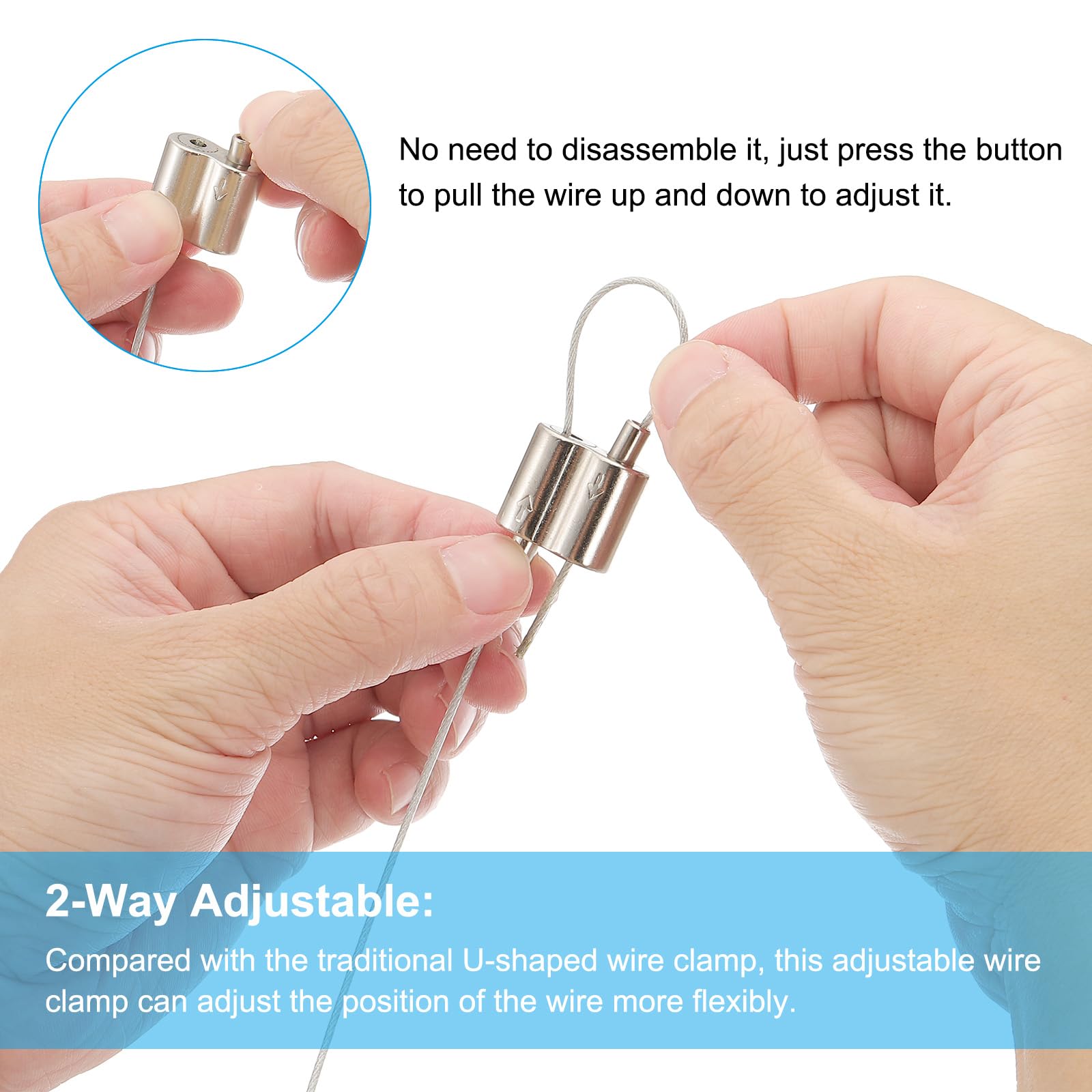 PATIKIL 2 Pcs Adjustable Picture Hanging Wire Kit - Image 4