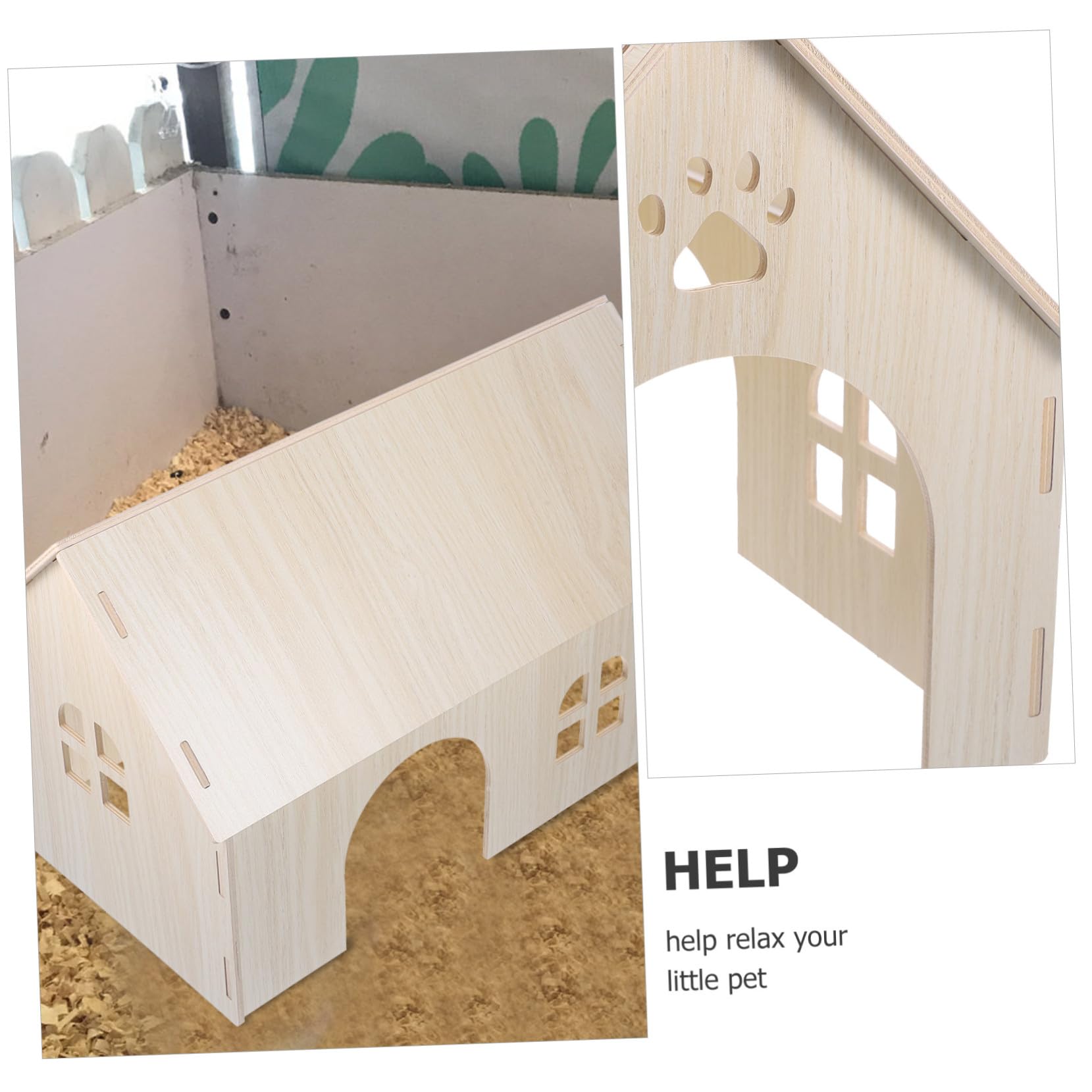 SHINEOFI Großes Hamsterhaus aus Natürlichem Holz Stabiles Nagerversteck und Schlafhaus Warmes Nagerhaus für Meerschweinchen Eichhörnchen und Kaninchen Sicheres Kleintiernest für Innenkäfig