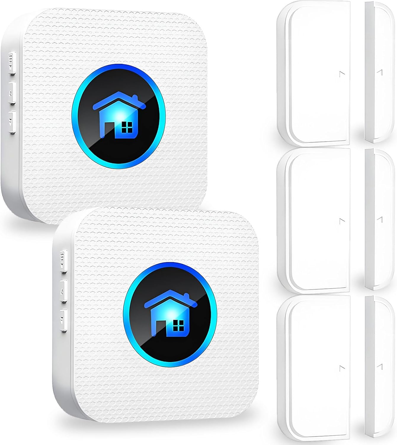 Wireless Door Chime, Wireless Doorbell Chime for Store with LED Indicators Waterproof, Door Alarms When Opened with 986 Ft Range, 55 Chimes 5 Adjustable Volume 3 Sensors + 2 Receivers