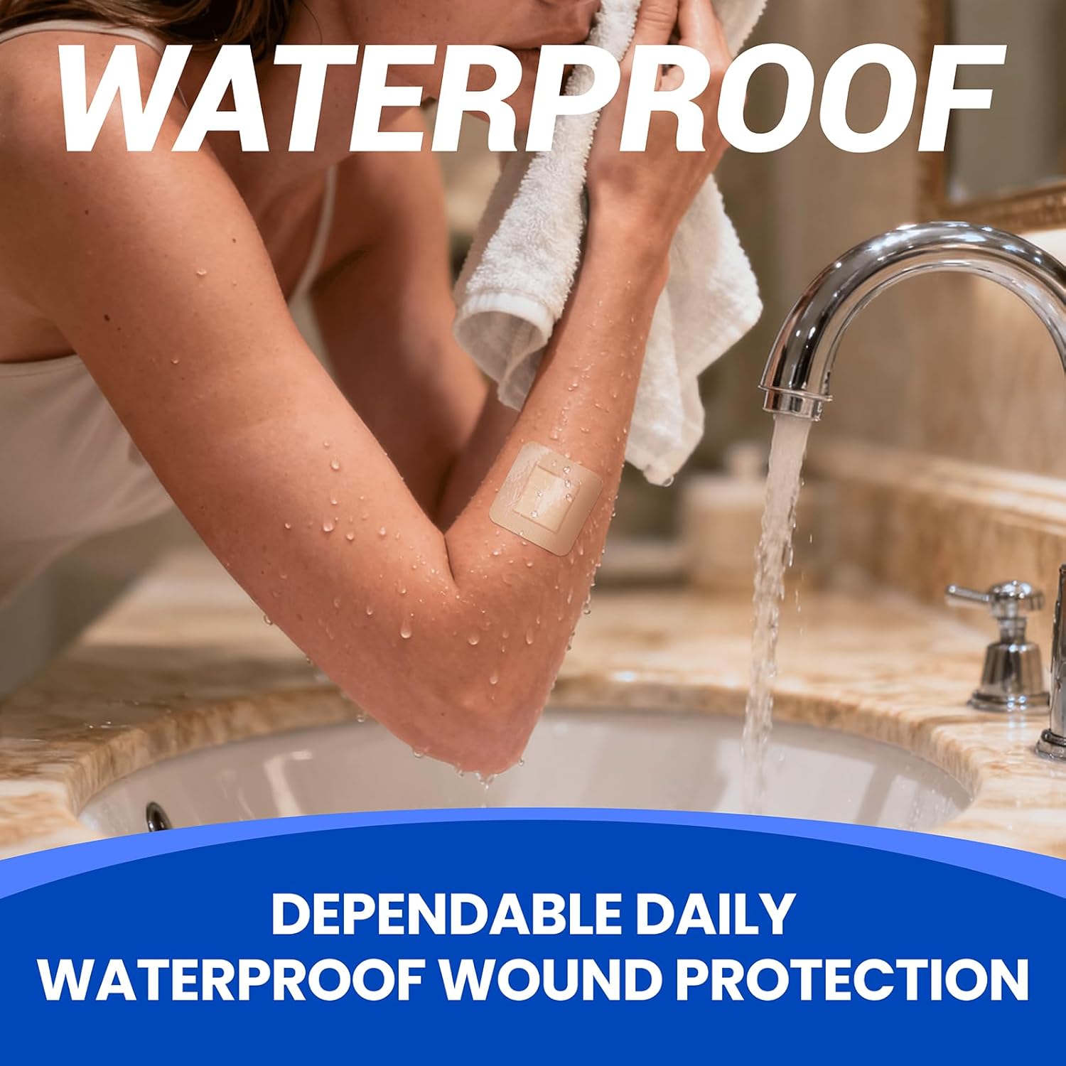 Large Waterproof Bandages 2x2 Silicone Foam Dressing for Sensitive Skin Wound Care, Adhesive Cohesive Pad with Border for First Aid, Post Surgical and Burn, Pressure, Scar Healing (20 PCS) - Image 3