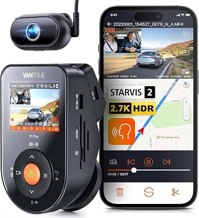 Amazon.com: Vantrue S1 Pro DMS 2.7K Dash Cam Front and Inside