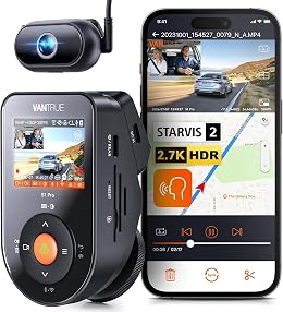 Vantrue S1 Pro DMS AI Dash Cam Front and Inside, ADAS, DMS, 2.7K 2 Channel Dash Camera, STARVIS 2 Dashcam, HDR Night Vision, 5G WiF i& GPS, APP/Voice Control, 24/7 Parking Mode, 1TB Max