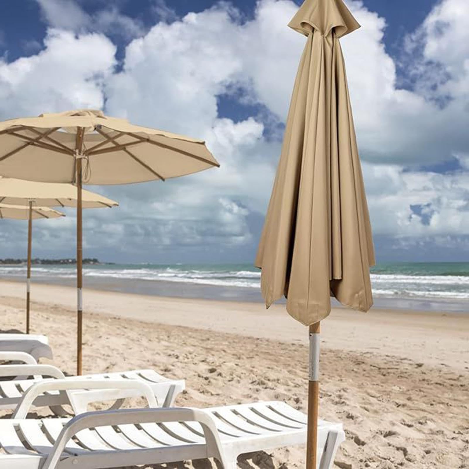 Toit de Remplacement pour Parasol Fixation 8 Baleines Protection UV