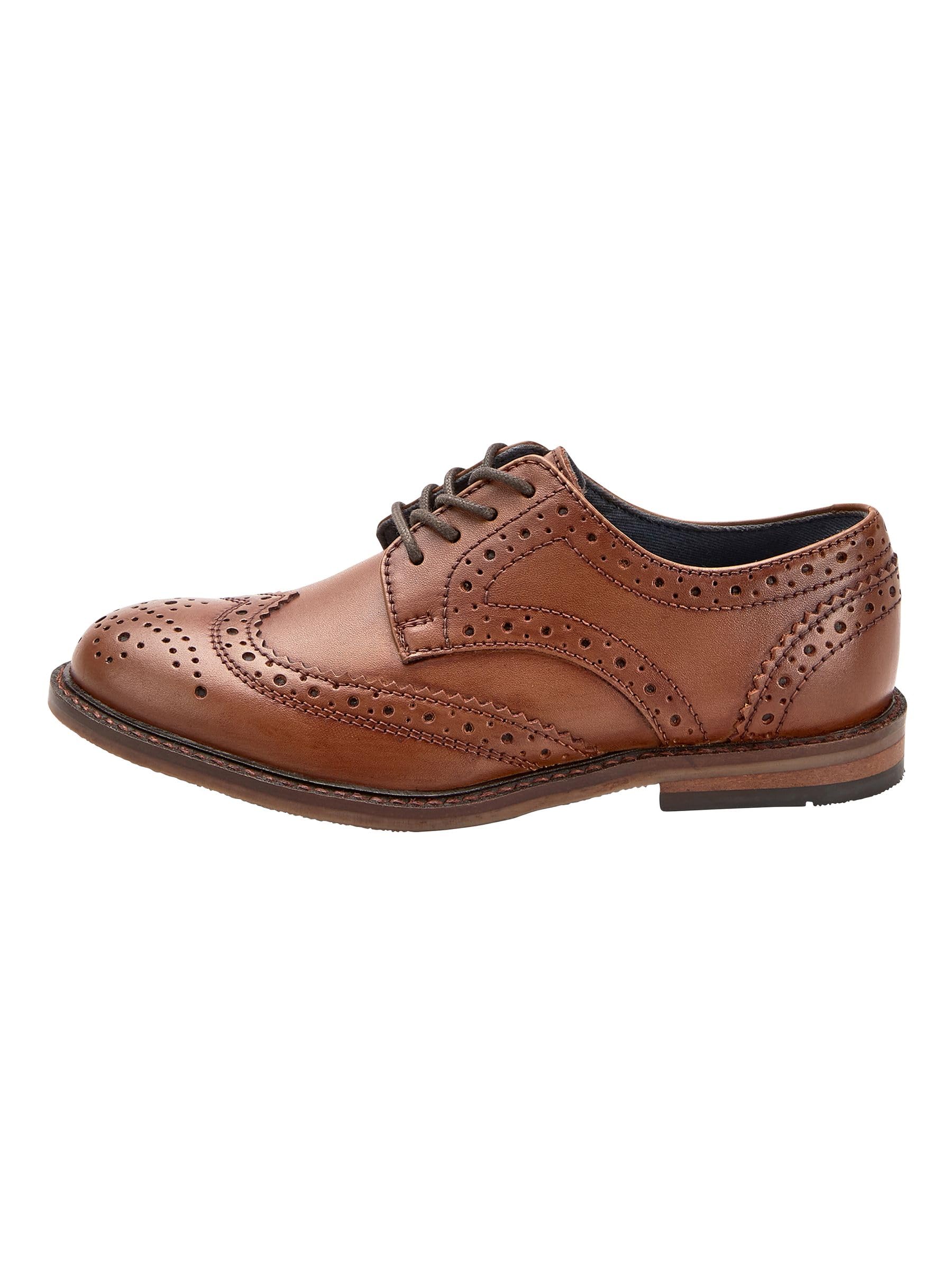NEXT Jungen Weite Passform (G) Leder-Brogues zum Schnüren, Weite Passform