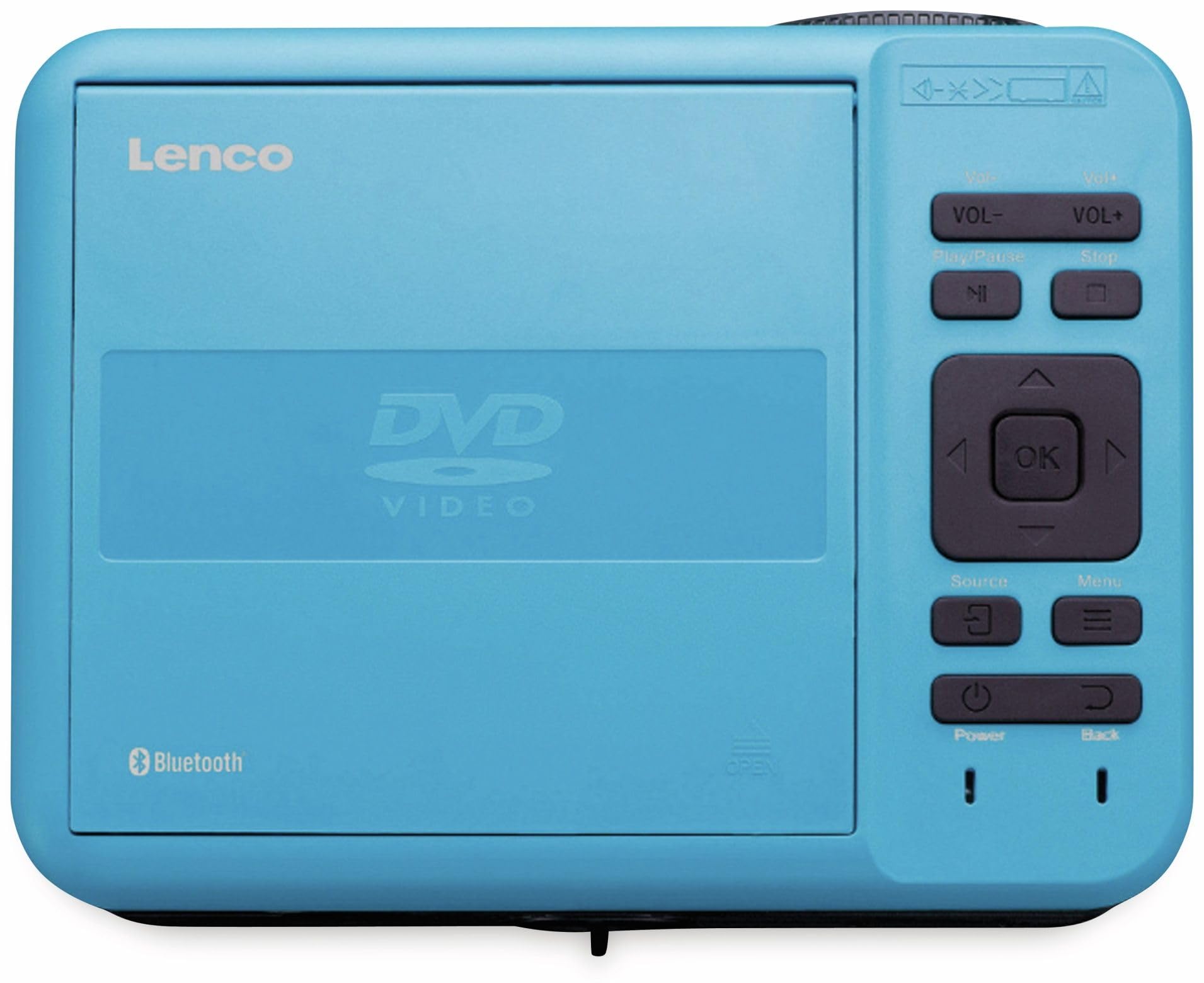 Lenco LPJ-500 - Proiettore Bluetooth - Mini videoproiettore - Lettore DVD - 2800 lumen - 30.000 ore di durata - Full HD - Bluetooth 5.0-2 x HDMI - USB - SD Port - AV-in - VGA - Blu