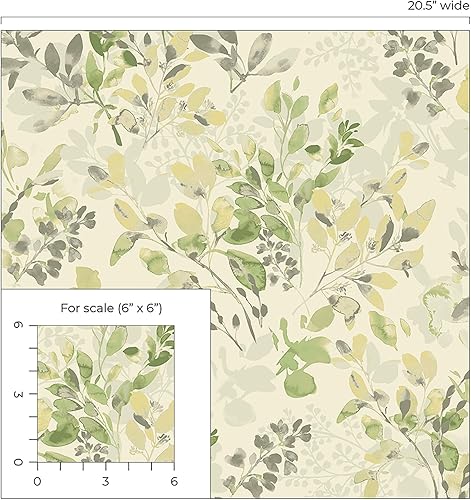 Vista 213 de Surface Style - Papel tapiz para despegar y pegar, papel tapiz floral para dormitorio, tocador, cocina, autoadhesivo, vinilo, cobertura de 30.75