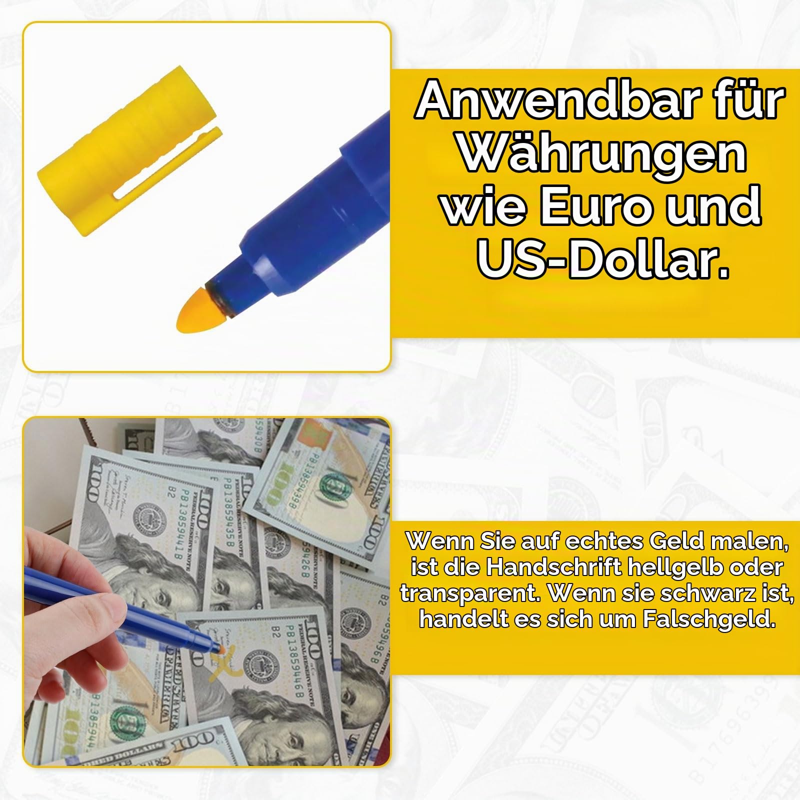 Quick Tester Falschgeld Prüfstift Prüfgerät Geldschein Prüfer Geldscheinsprüfer Quick Tester Falschgeld Prüfstift Prüfgerät Geldschein Prüfer Geldscheinsprüfer