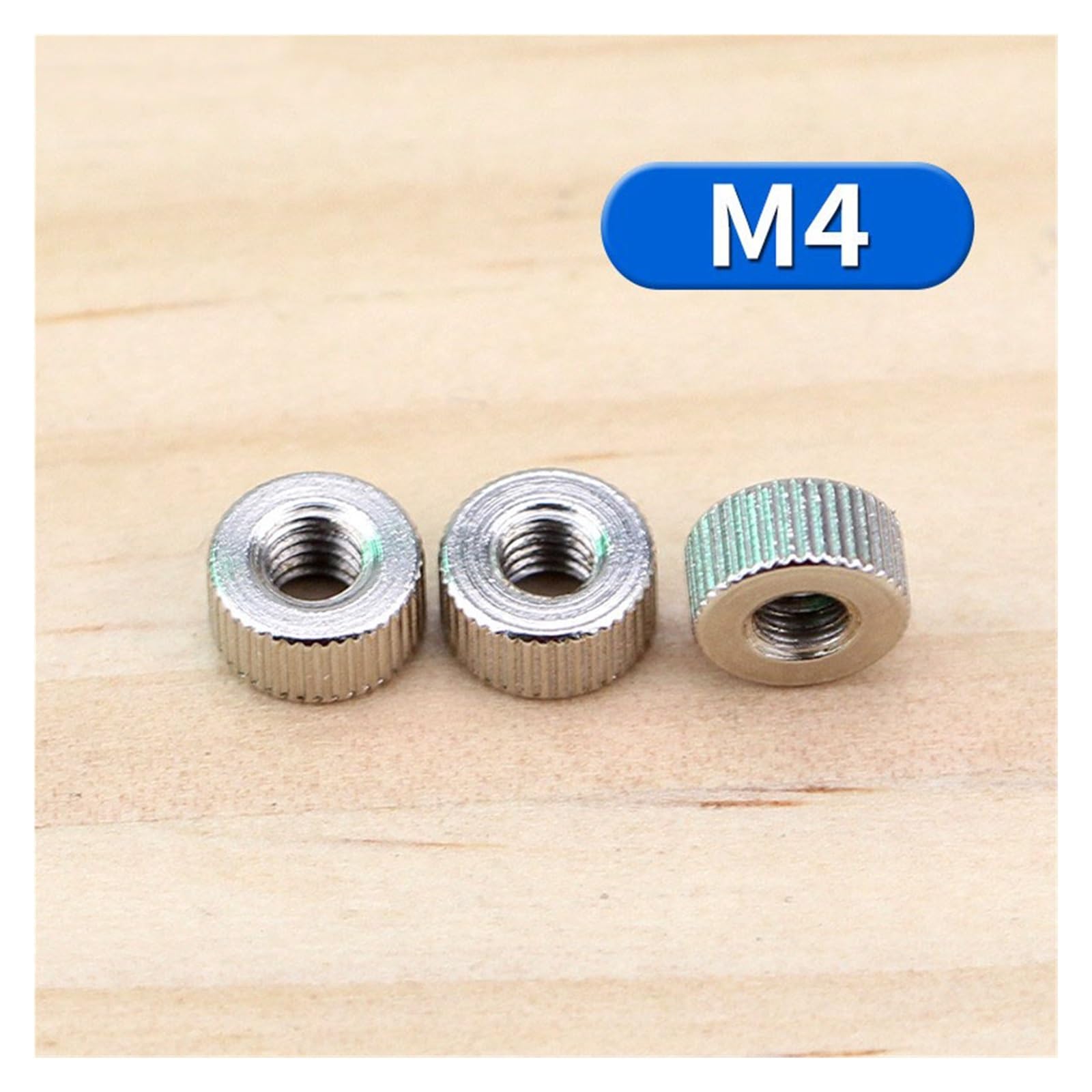 10 Uds. Tuercas de tornillos moleteadas niqueladas, tuercas redondas de mano M2 M2.5 M3 M4(20 PCS,M4)