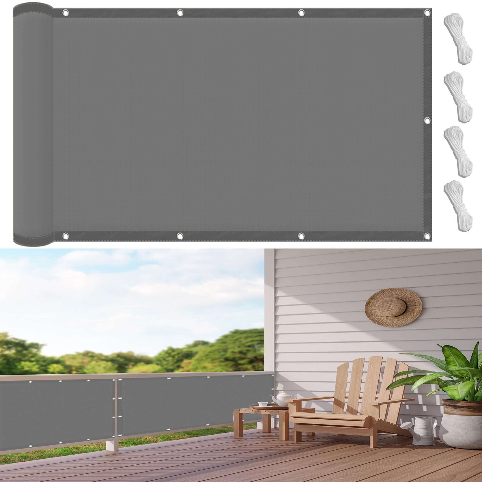 Toile d'ombrage anti UV pour bloquer la chaleur étouffante sur la terrasse et le balcon