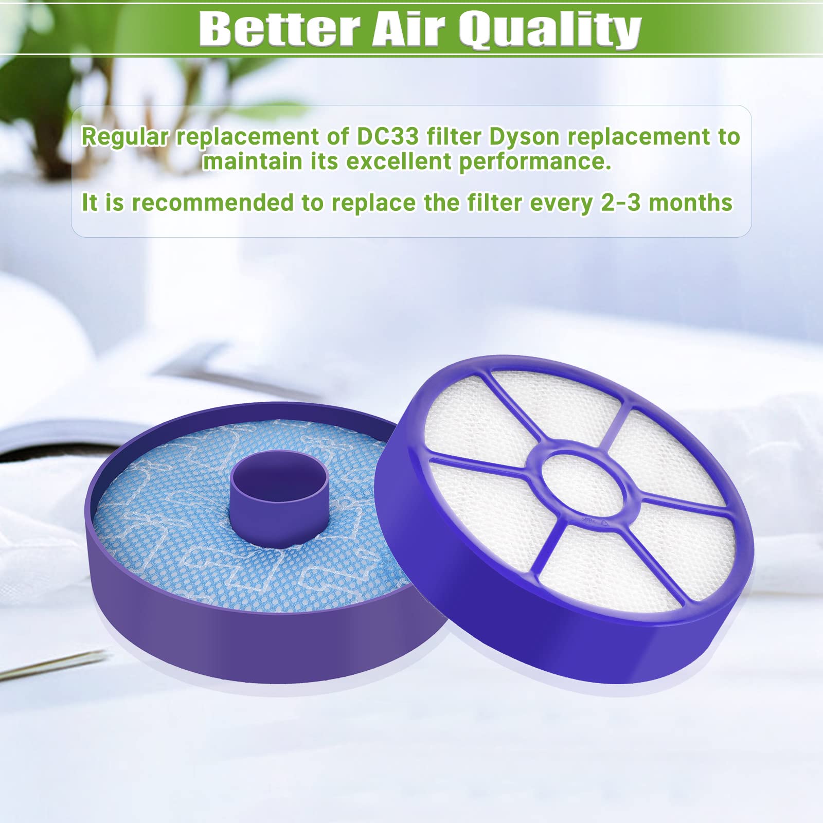 Dyson DC33 Animal, DC33 todos Suelo de repuesto Bundle Kit de filtro, 1 DC33 lavable filtro de polvo taza Primaria, 1 DC 33 Post Motor Hepa Filtro de escape, Generic para 919563 – 02 921616 – 01