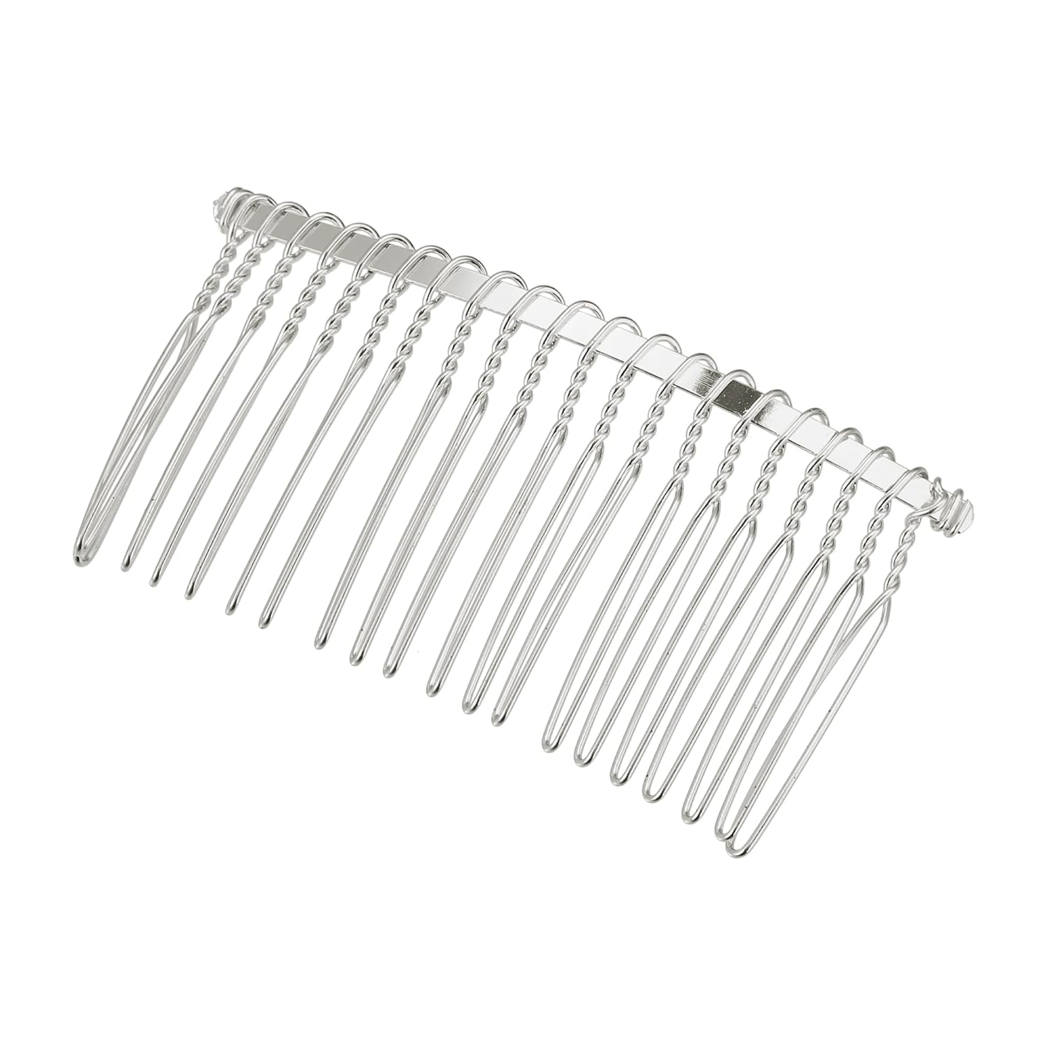 VOCOSTE 2 Pcs No Slip Hair Side Combs Accessories, Metal, Silver Tone, 3" - Image 4