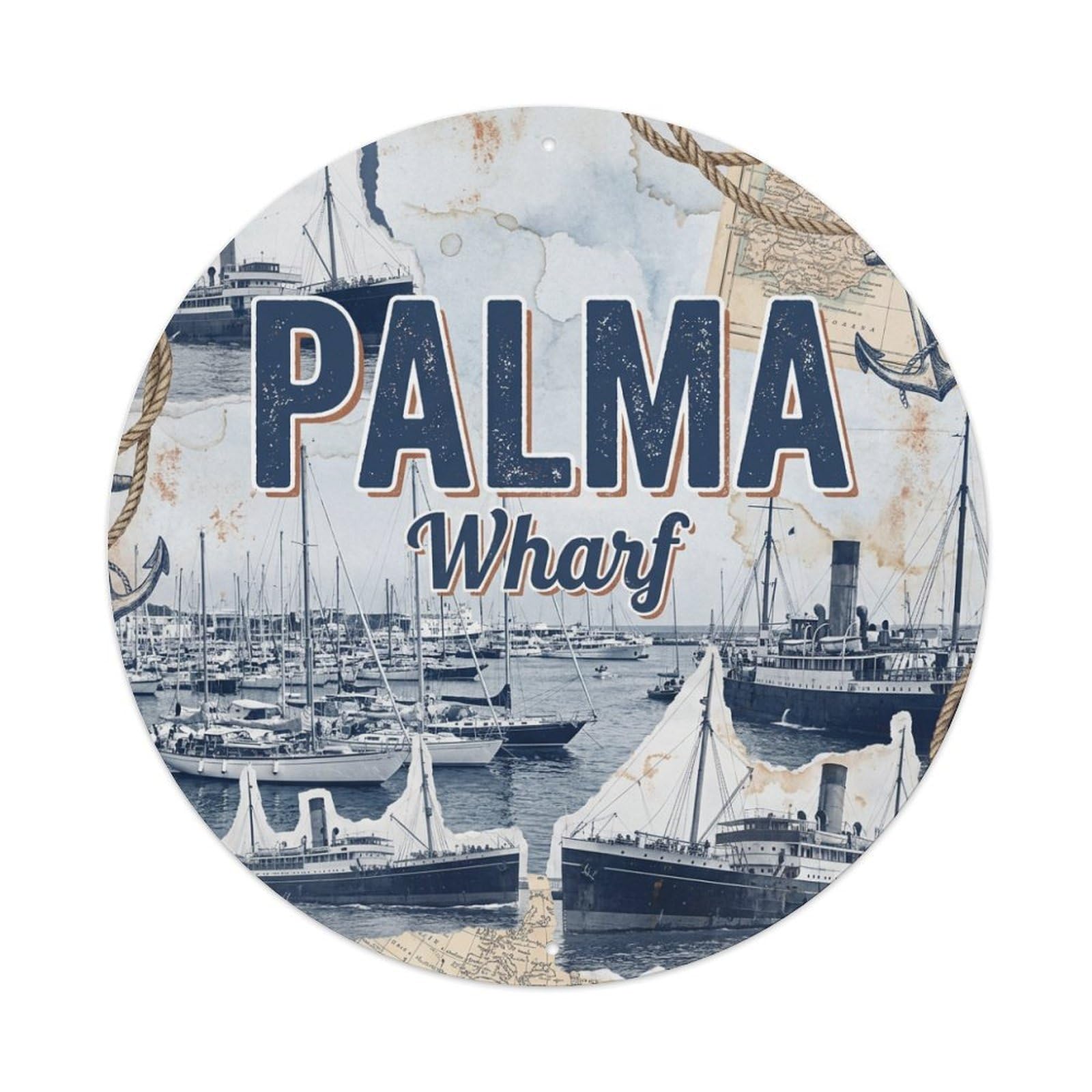 Tgrcjimh Style Metal Tin Sign Vintage Travel Palma Spain Culture