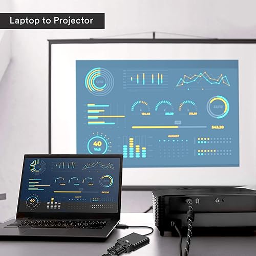 Miniatura 6 de Adaptador DP a VGA, convertidor DisplayPort a VGA chapado en oro macho a hembra 1080P (negro)