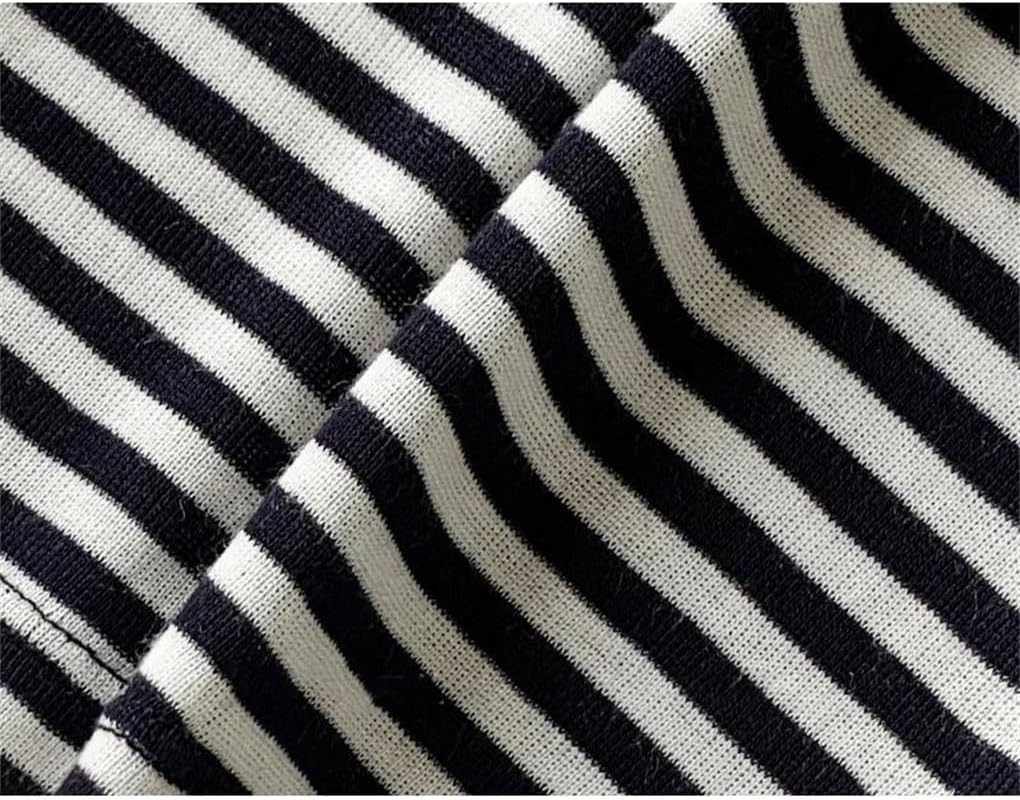 Women's Striped Scoop Neck Tops Long Sleeve T Shirt U Collar Regular Fit T Shirt Simple Pullover Tops