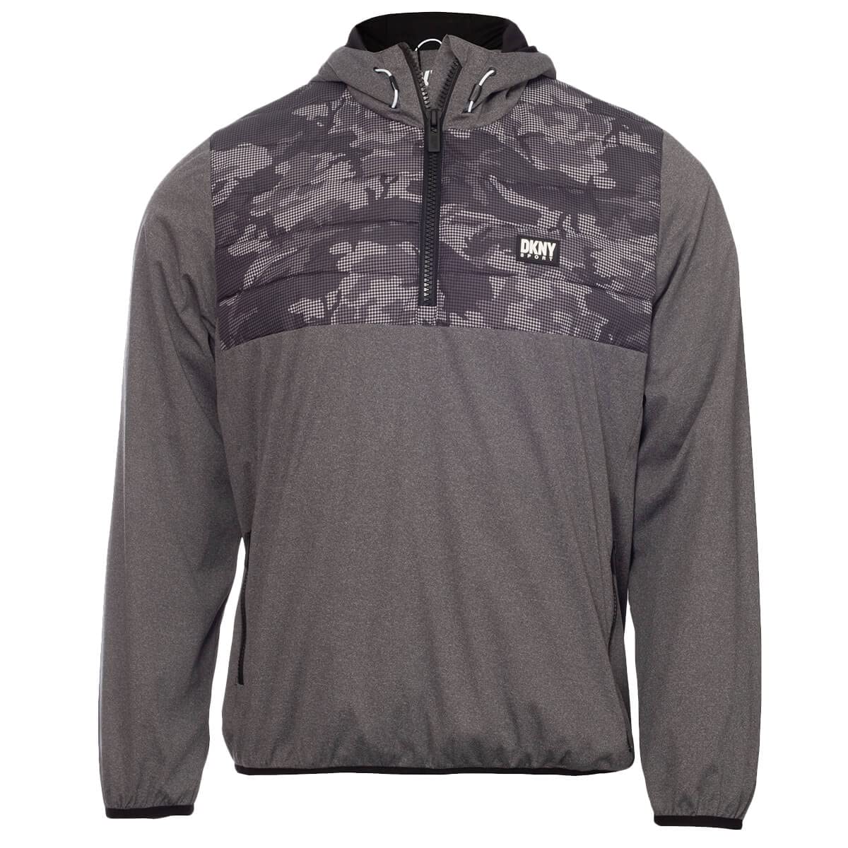 DKNY Mens Swift Hybrid Windbreaker Jacket - Charcoal Marl - M