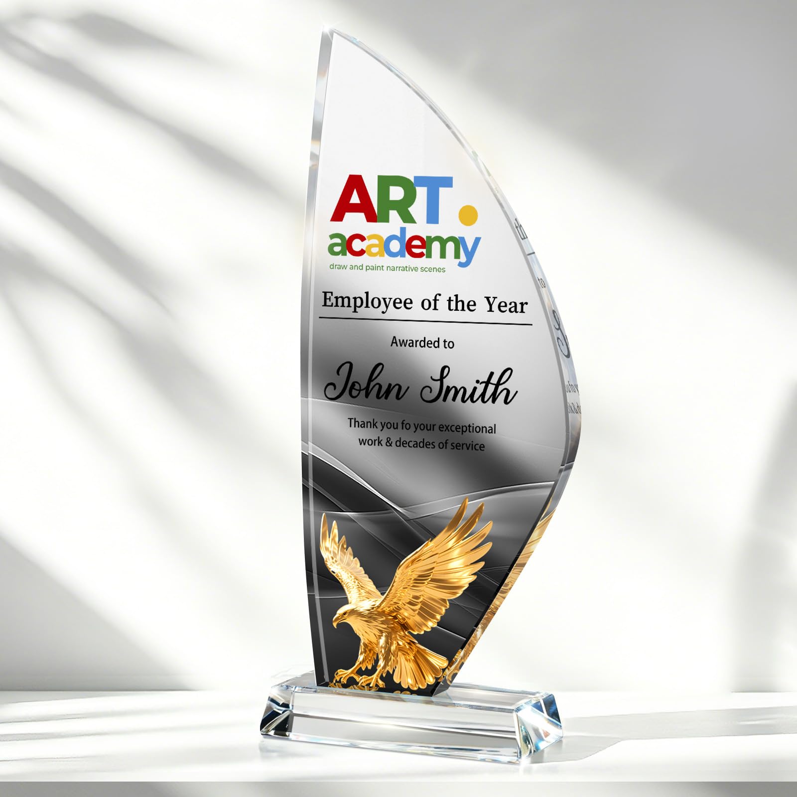 Personalized Crystal Trophy Award, Custom Awards and Trophies with Logo Photo Text, Teacher &amp; Employee Appreciation Gifts, Custom Plaque for Boss Coworker Teacher, Trophy Bulk