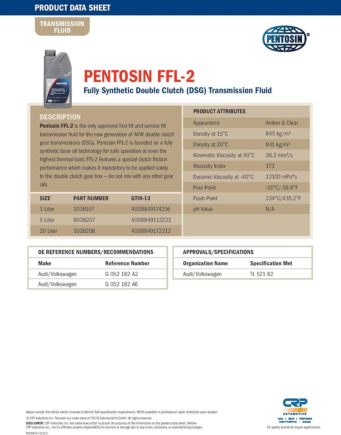 Pentosin 8038207-KIT Transmission Fluid Kit, 5 L : Automotive