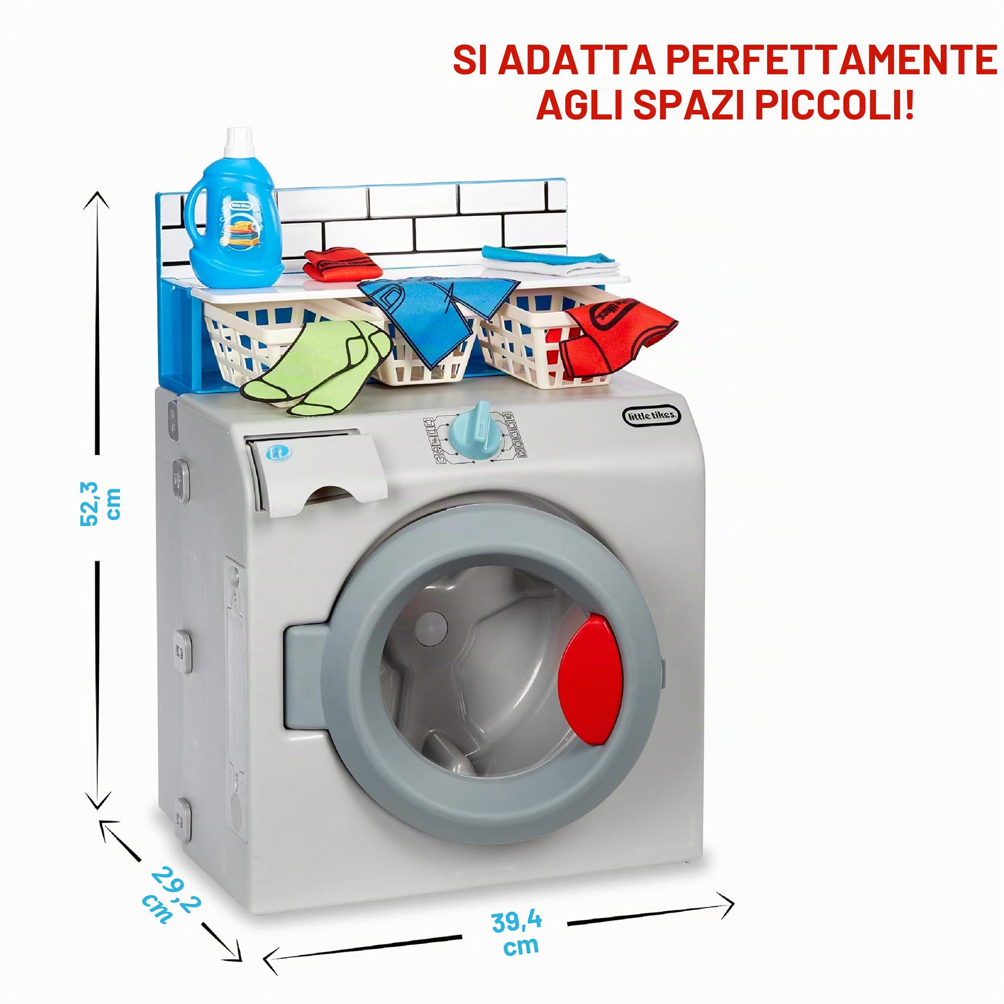 Little Tikes - First Washer-Dryer Interattiva, Realistica e con Suoni, Elettrodomestico Giocattolo per Bambini