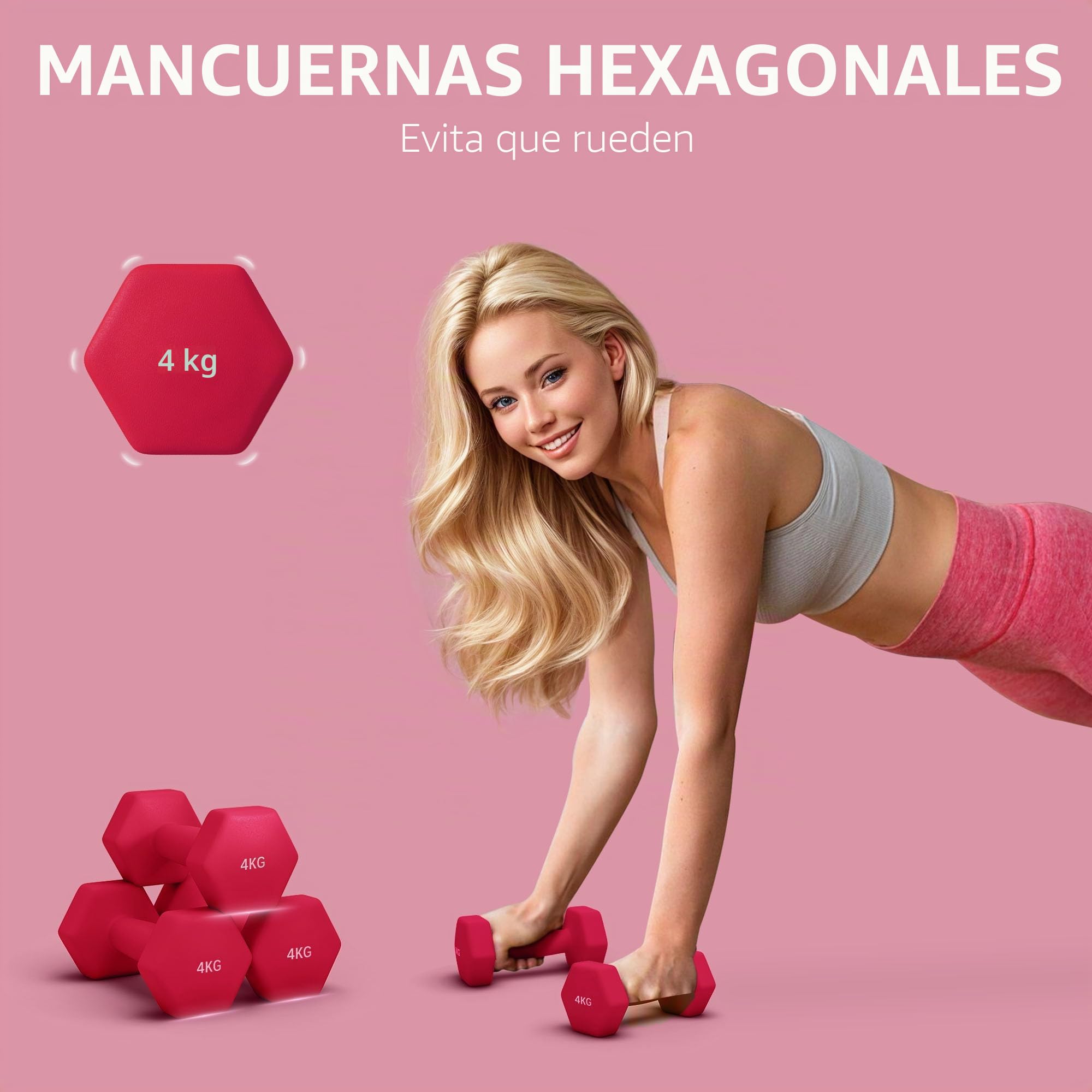 SPORTNOW - Juego de 2 mancuernas hexagonales con mango antideslizante para entrenamiento en casa, 2 x 5 kg