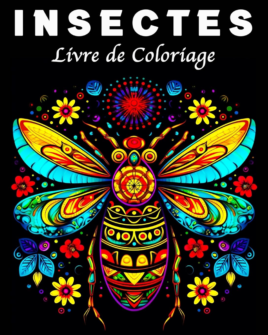 Insectes Livre de Coloriage: 70 Modèles Uniques d'insectes et de Scarabées Gestion du Stress et Relaxation