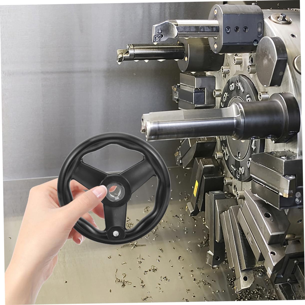 PRETYZOOM Machine Tool Hand Wheel 2pcs Spoked Lathe Handwheel Hand Crank Accessory