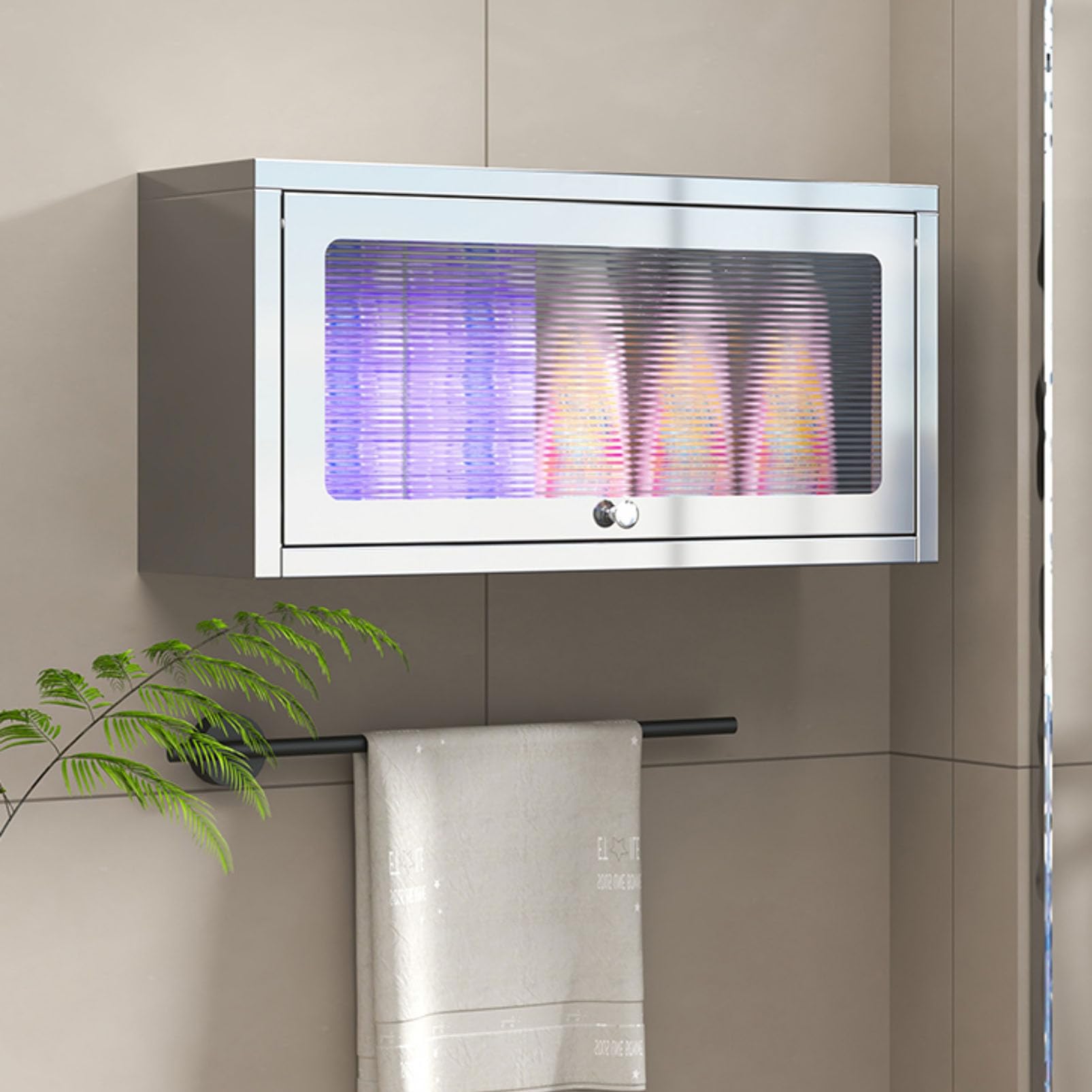 Armario de pared de acero inoxidable con puerta abatible, armario de cocina que ahorra espacio, estante de almacenamiento versátil para garaje, sala de herramientas, hotel y cantinas
