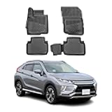 Floor Mats for Mitsubishi Eclipse Cross 2018-2024 Car Mats All Weather 3D Custom Fit Rubber Mat Waterproof Odorless TPE Floor Liners Laser Measured Non-Slip (Black)