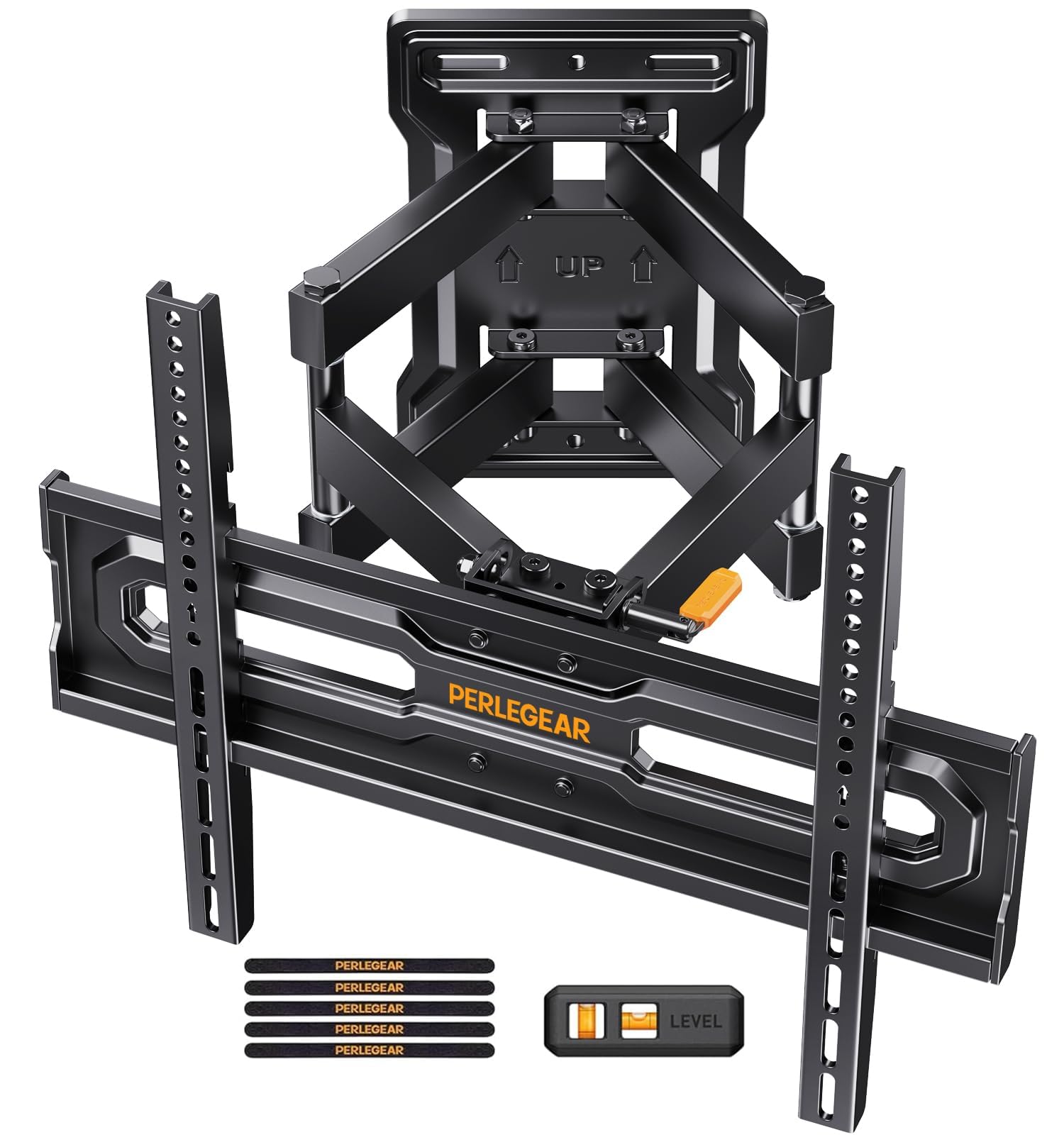 Perlegear Support Mural TV Orientable et Inclinable pour TV de 23 à 70 Pouces Jusqu'à 50 kg, Support TV Ajustable avec Inclinaison, Max VESA 400x400mm, PGMF18
