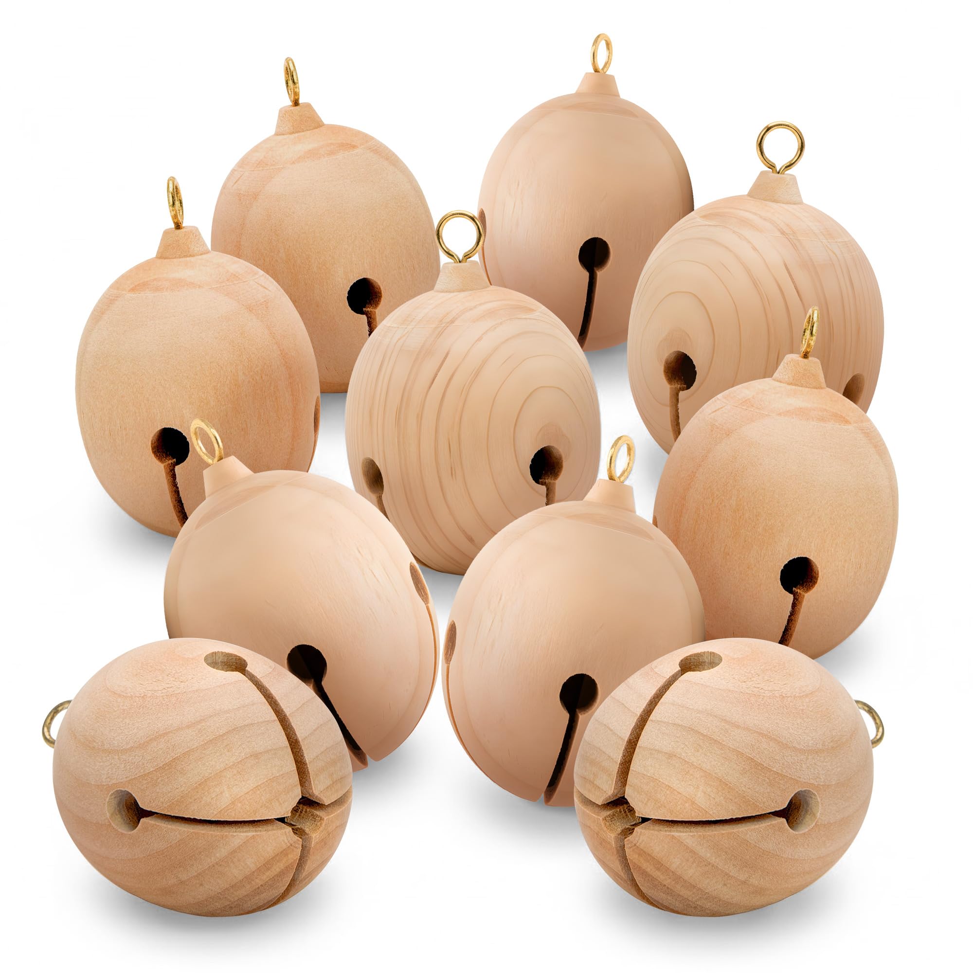 Amazon.com: Wooden Jingle Bells Ornaments 2-3/4 Inch Tall (with