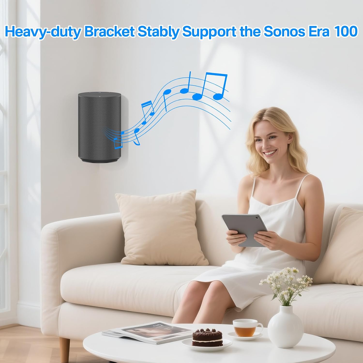 Metal Speaker Mount for Sonos Era 100 Corner Wall Mount Bracket Black - Lightweight Low Profile Wall Mount for Sonos Era 100 Speaker Corner Mount Easy to Install - Image 6