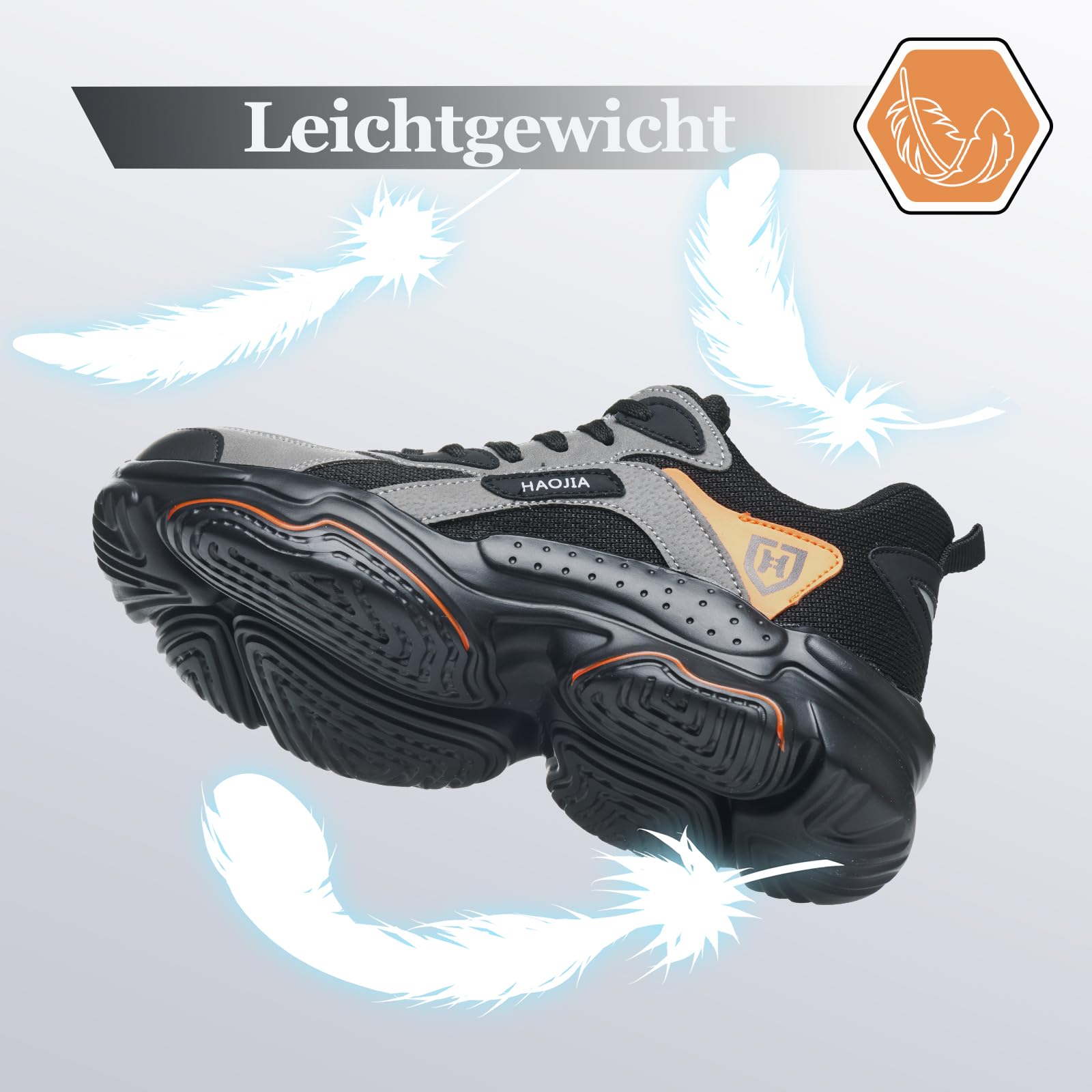 Sicherheitsschuhe Herren Sommer Leicht Arbeitsschuhe Damen Atmungsaktiv mit Stahlkappe Stahlkappeschuhe Bequem Sportlich Schutzschuhe rutschfest
